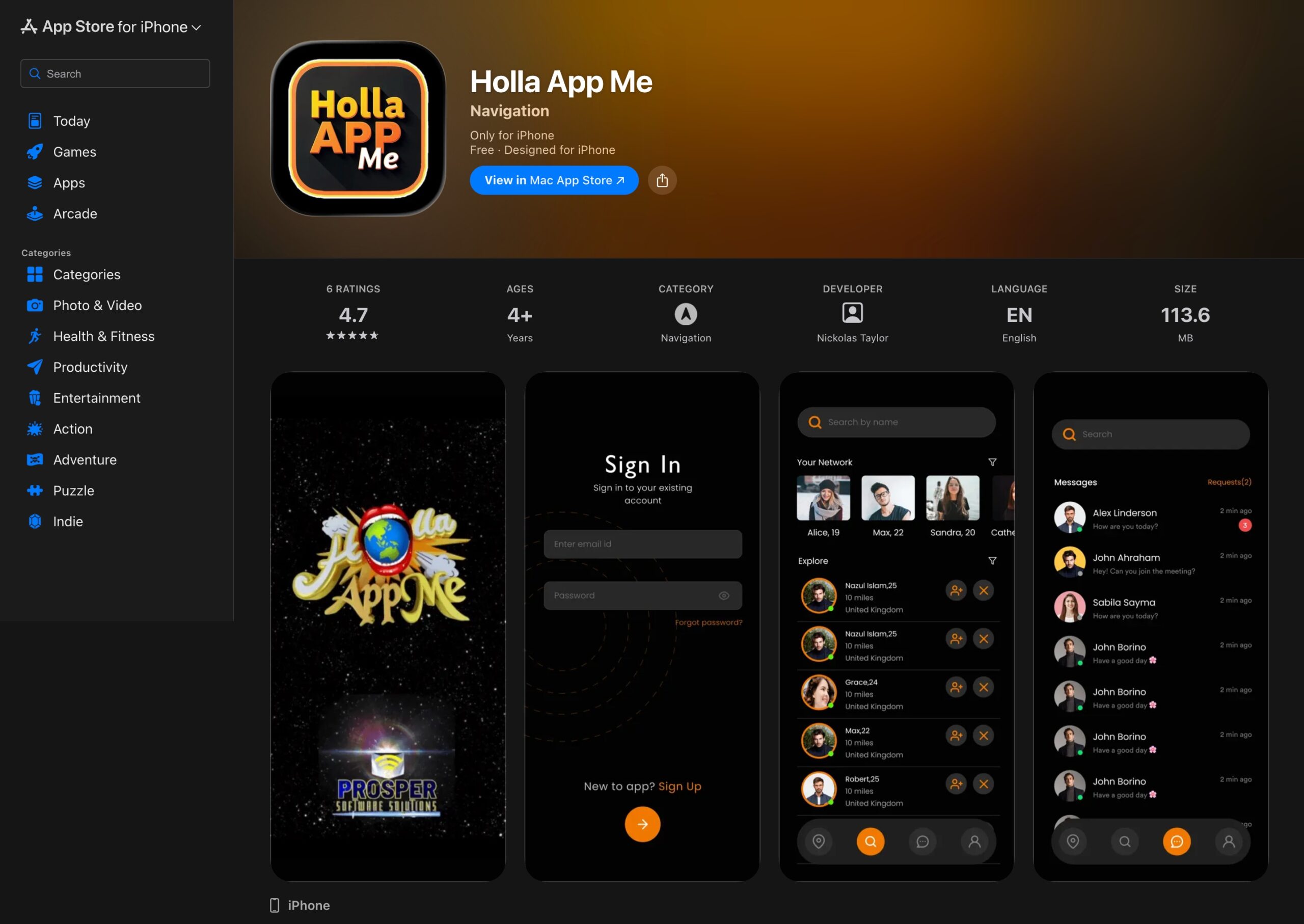 Join at Holla App Me Now on Apple App Store